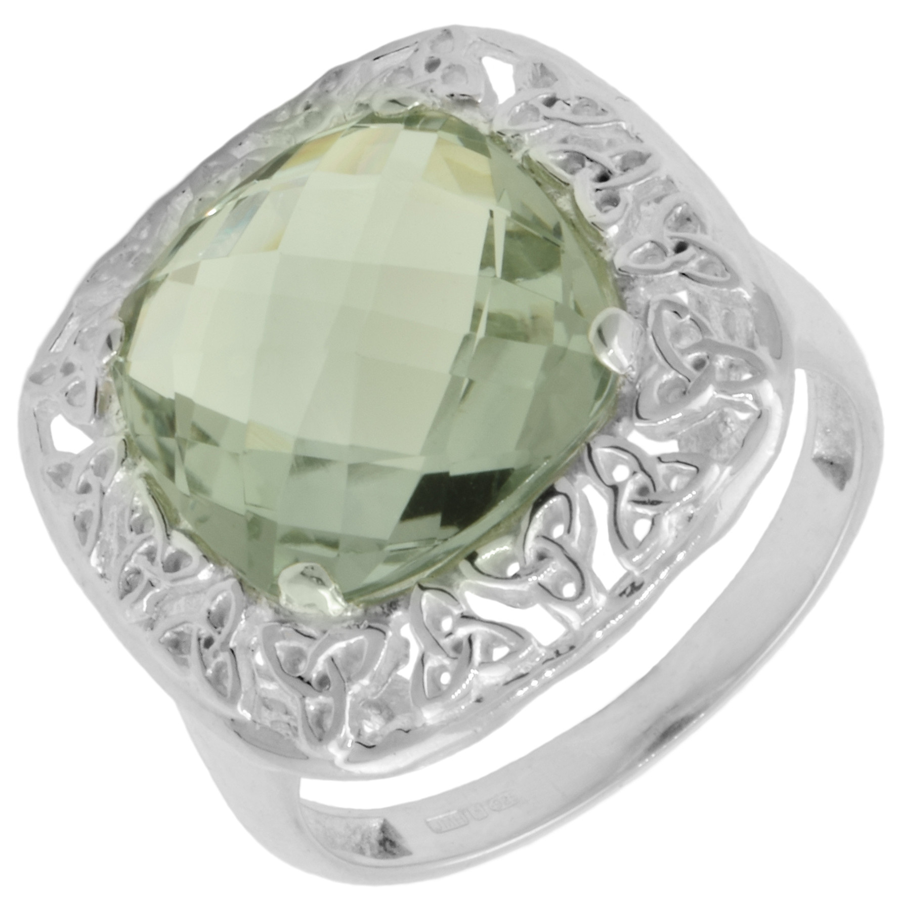 Product image for Trinity Knot Ring - Green Amethyst Filigree Trinity Knot Ring