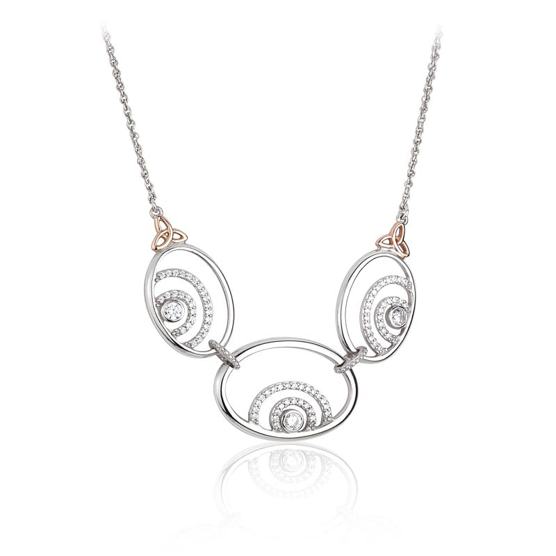 Jean Butler Jewelry Irish Necklace Sterling Silver Irish Shamrock and Primrose Irish Necklace