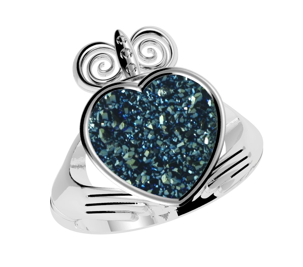 Product image for Claddagh Ring - Drusy Blue