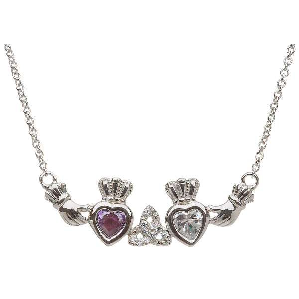 Product image for SALE | Sterling Silver Mother's Family Necklace - Trinity Knot MARCH