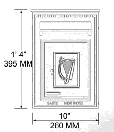 Product image for Irish Cast Iron Mail Box Green with Gold Harp