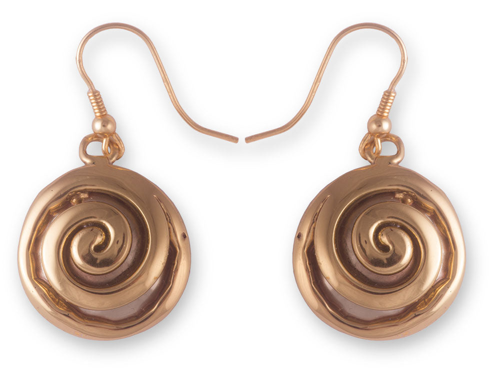 Grange Irish Jewelry Two Tone Solid Celtic Spiral Drop Earrings at