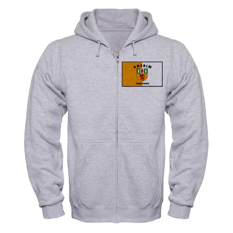 Product image for Irish Sweatshirt - Irish County Full Zip Hooded Sweatshirt Full Chest - Grey