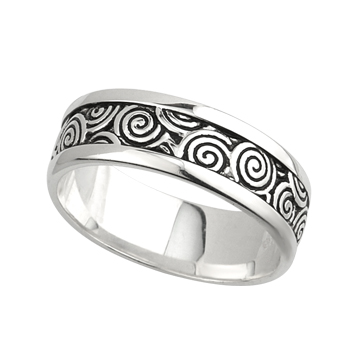 Irish Ring - Men's Sterling Silver Spiral at IrishShop.com | S2905