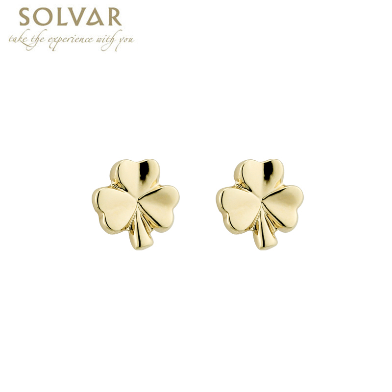 Product image for 18k Gold Plated Shamrock Earrings