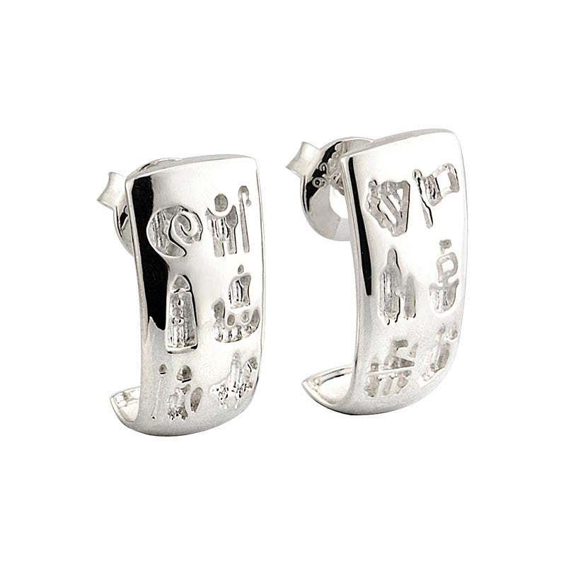 Irish Earrings History of Ireland Sterling Silver Stud Earrings at
