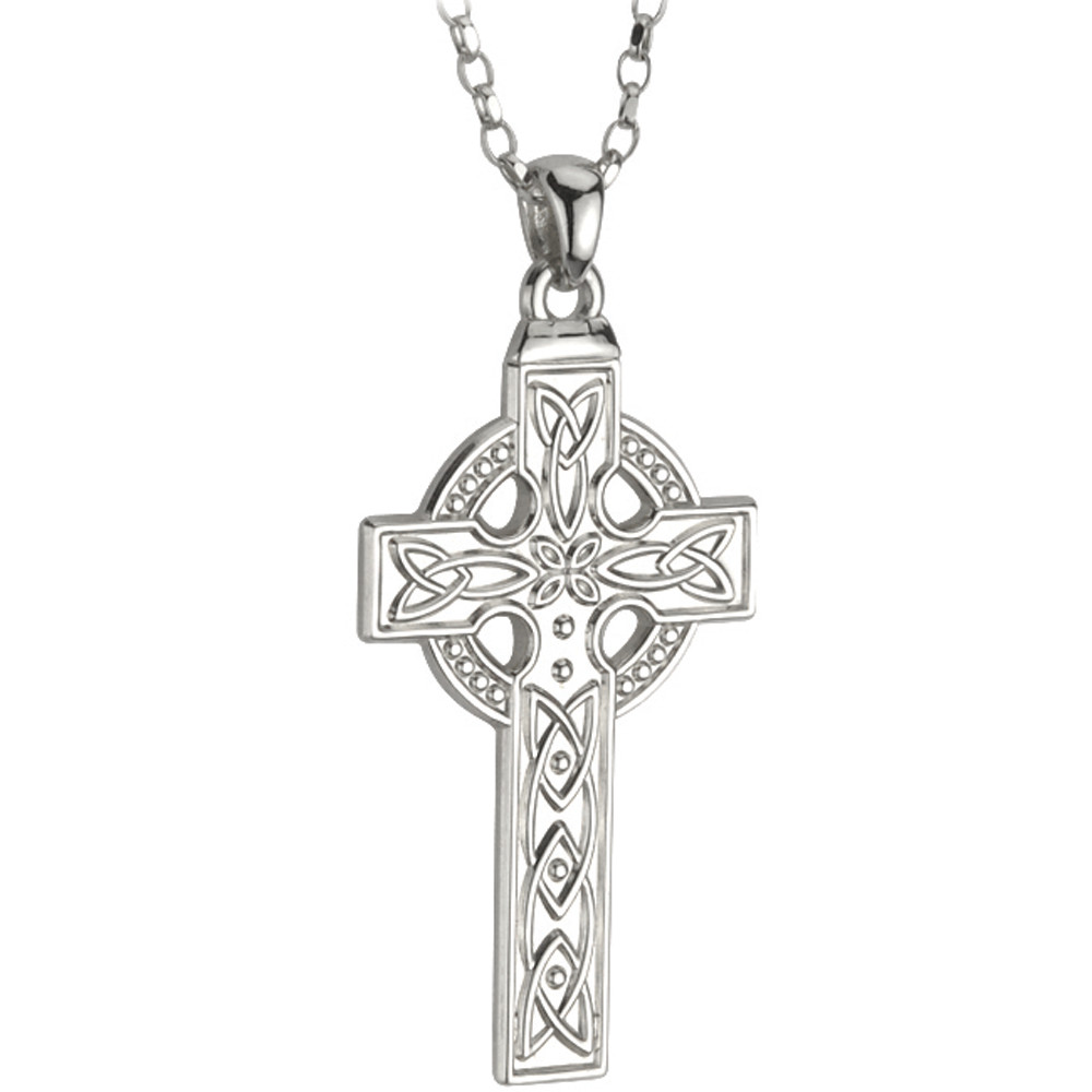 Product image for Celtic Pendant - Men's Sterling Silver Heavy Celtic Cross Pendant with Chain