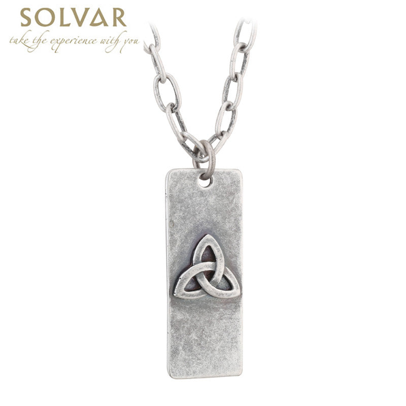 Irish Mens Pendant Trinity Knot Dog Tag Pewter Style Pendant on 26