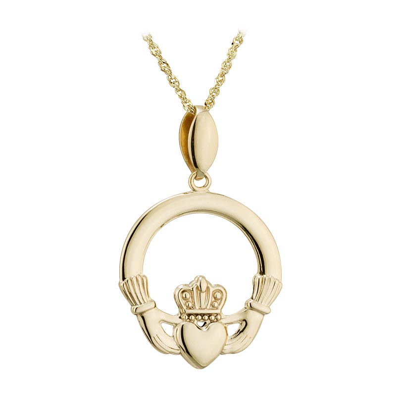 Product image for Claddagh Necklace - 14k Gold Claddagh Pendant