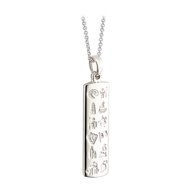 Product image for Irish Necklace - Sterling Silver History of Ireland Ingot Pendant with Chain