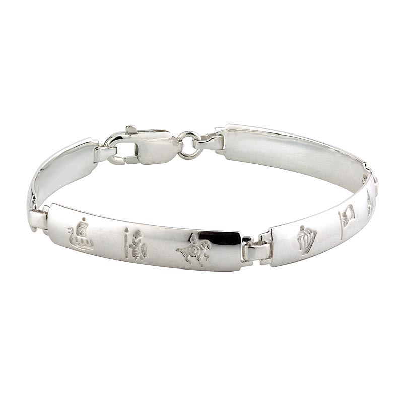 Product image for Irish Bracelet - History of Ireland Sterling Silver 4 Link Bracelet