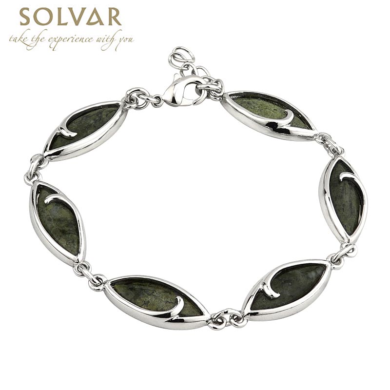 Product image for Sterling Silver Connemara Marble Twist Link Bracelet
