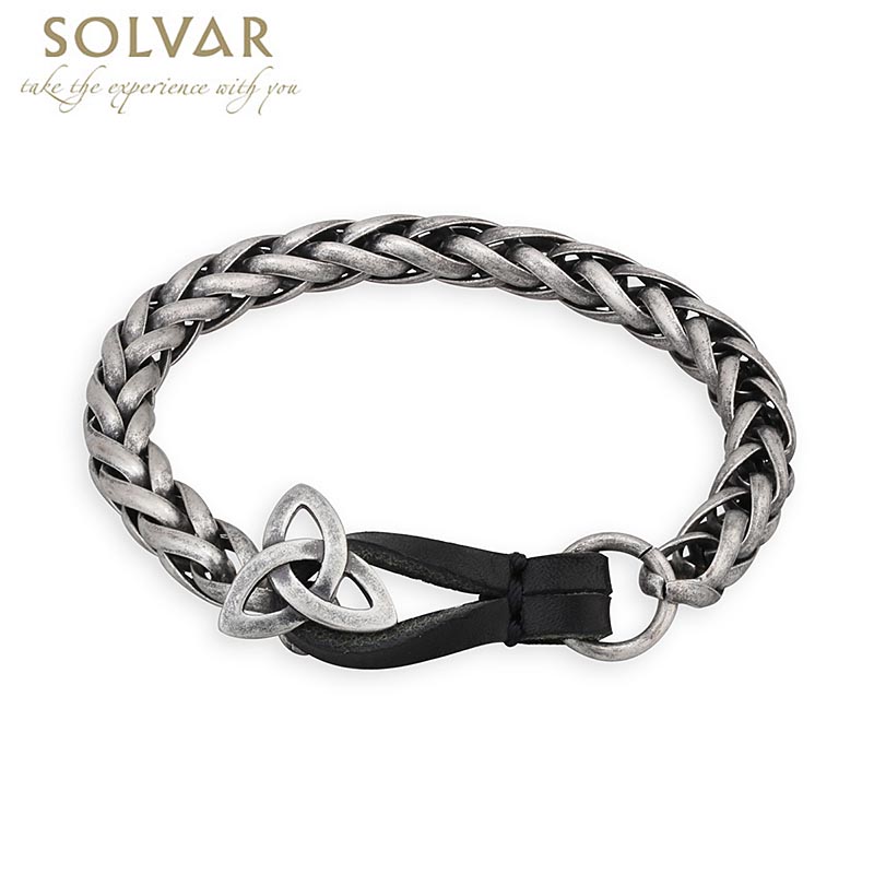 Product image for Irish Mens Bracelet - Trinity Knot Pewter Style Man's Bracelet