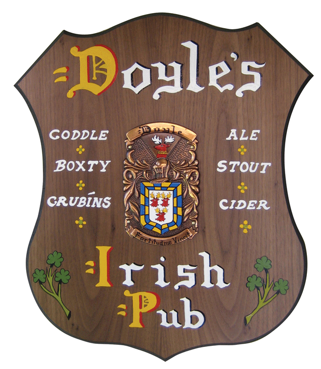 Product image for Personalized Pub Sign with Irish Coat of Arms