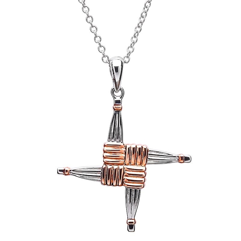 Product image for Celtic Cross - Sterling Silver Rose Gold Plated St. Brigid Cross
