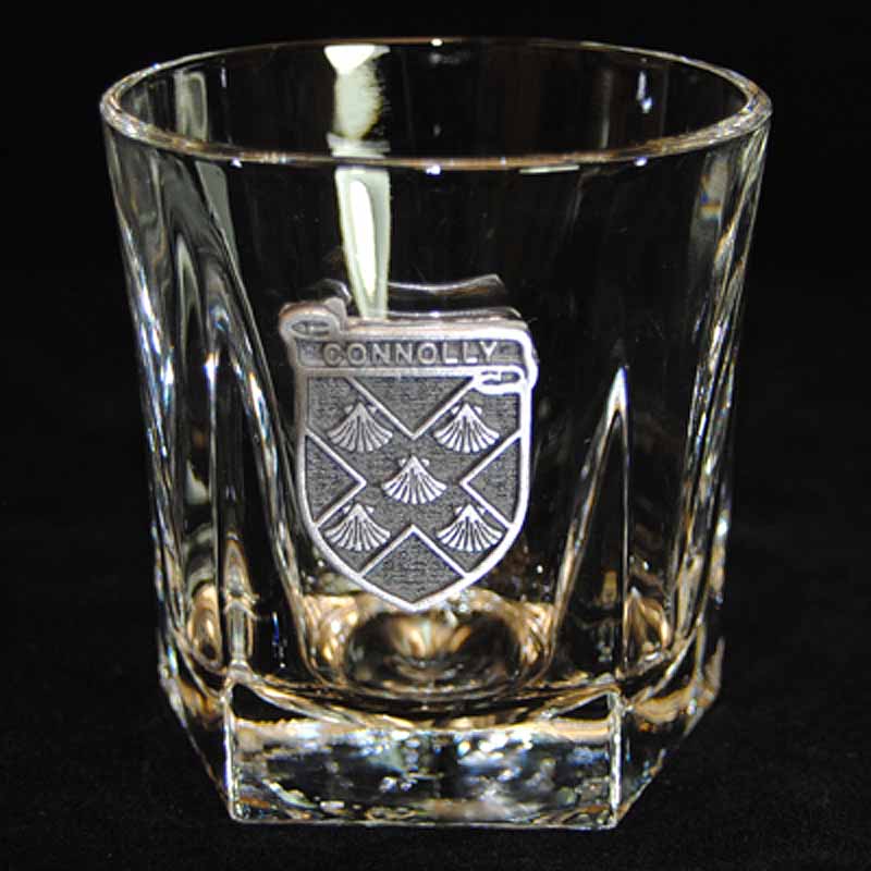 Product image for Personalized Pewter Irish Coat of Arms Rocks Glass - Set of 4