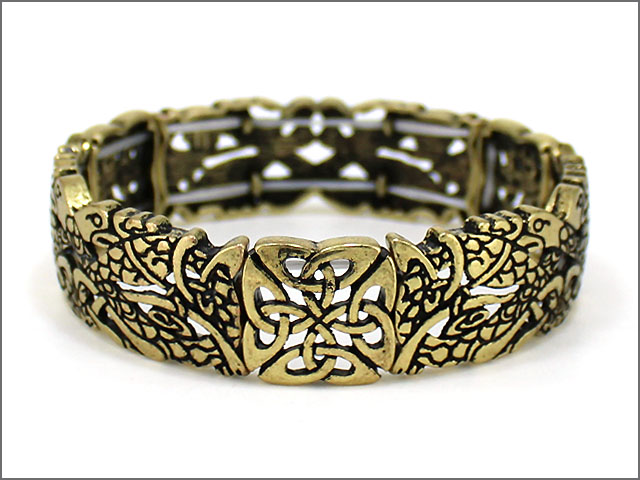 Product image for Irish Bracelet - Brasstone Book of Kells Stretch Bracelet