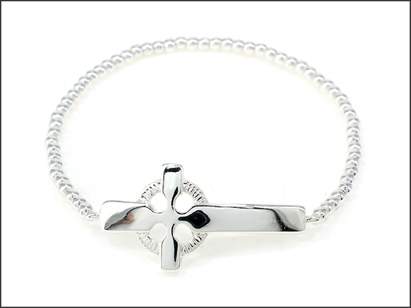 Product image for Irish Bracelet - Celtic Cross Beaded Stretch Bracelet