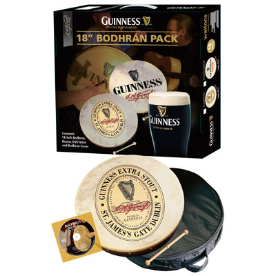 Product image for Bodhran Drum - 18' Guinness Oval Bodhran Package