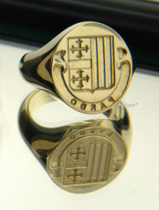Irish Rings Sterling Silver Personalized Coat of Arms Ring and