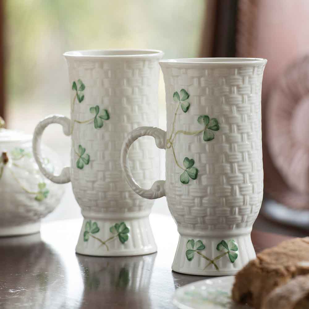 Product image for Belleek Irish Coffee Mugs - Set of 2