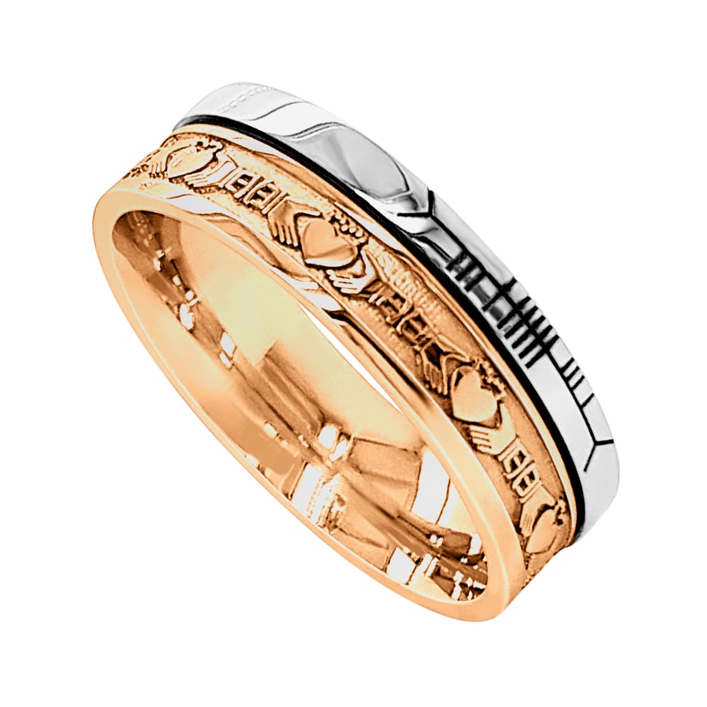 Product image for Irish Rings - Comfort Fit Faith Claddagh Wedding Band