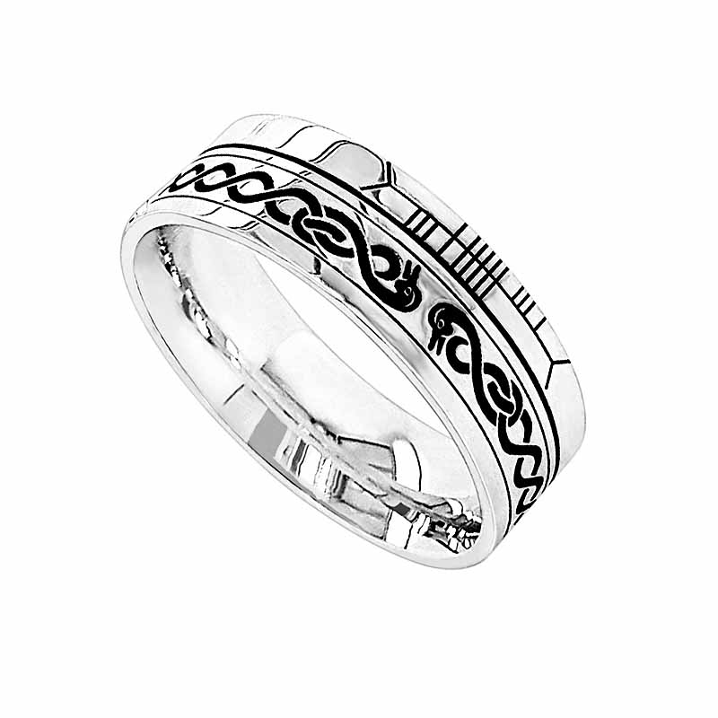 Product image for Irish Rings - Comfort Fit Faith Le Cheile Design Wedding Band