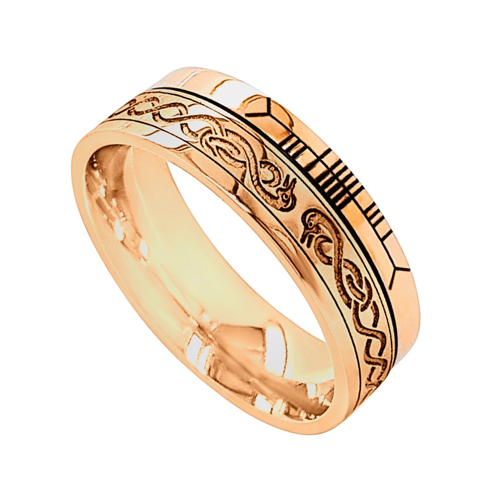 Product image for Irish Rings - Comfort Fit Faith Le Cheile Design Wedding Band