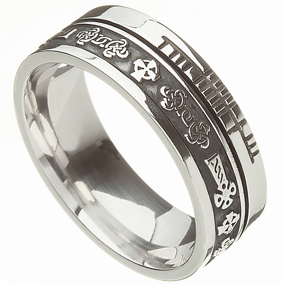 Product image for Sale | Celtic Ring - Comfort Fit 'Faith' Celtic Cross Irish Wedding Band