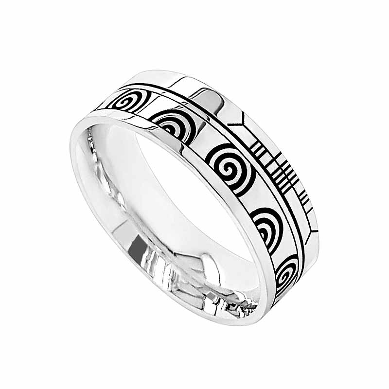 Product image for Irish Rings - Comfort Fit Faith Newgrange Wedding Band