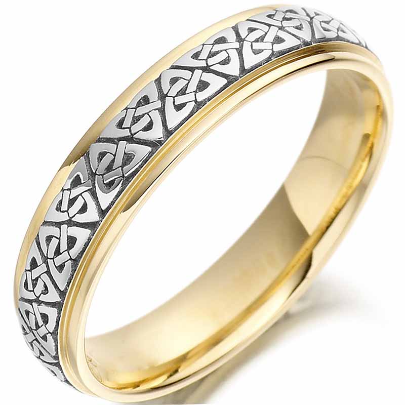 Trinity Knot Wedding Ring Ladies Two Tone Trinity Celtic