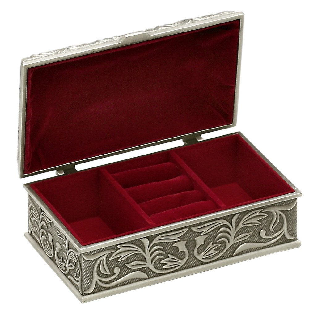 Product image for Irish Pewter Claddagh Jewelry Box Large