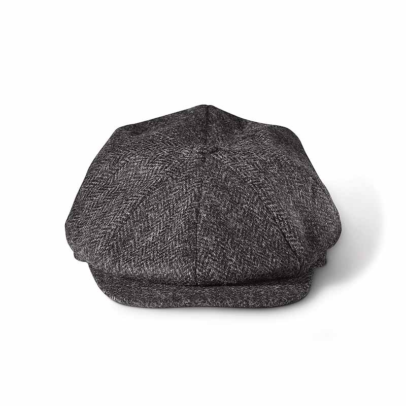 Product image for Irish Hat | Grey Herringbone Wool Donegal Tweed 8 Panel Cap