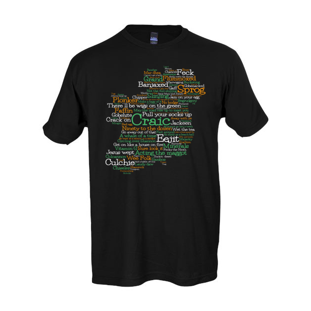 Product image for Irish T-Shirt | Map of Ireland Irish Craic Tee