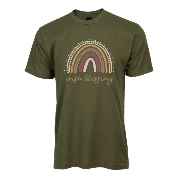 Product image for Irish T-Shirt | Irish Blessings Rainbow Tee