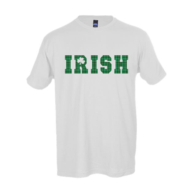 Product image for Irish T-Shirt | Plaid Irish Shamrock Tee