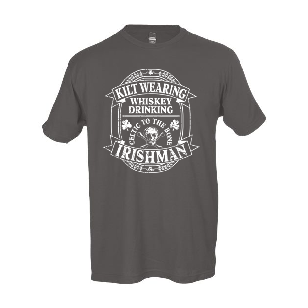 Product image for Irish T-Shirt | Kilt Wearing Whiskey Drinking Irishman Tee