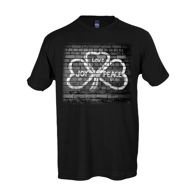 Product image for Irish T-Shirt | Love Joy Peace Graffiti Shamrock Tee