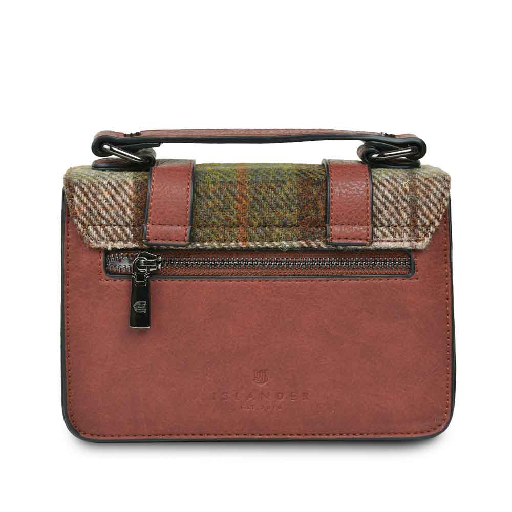 Product image for Celtic Tweed Handbag | Chestnut Tartan Harris Tweed® Mini Satchel