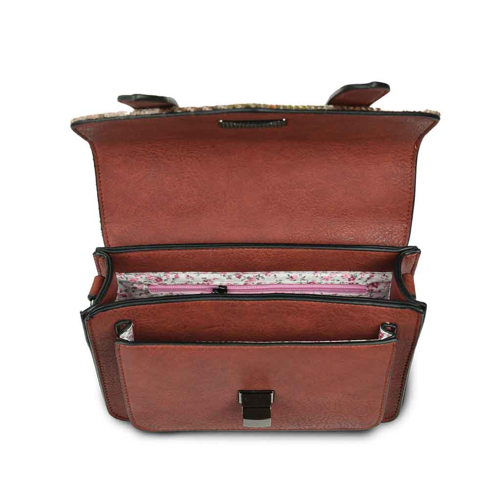 Product image for Celtic Tweed Handbag | Chestnut Tartan Harris Tweed® Mini Satchel
