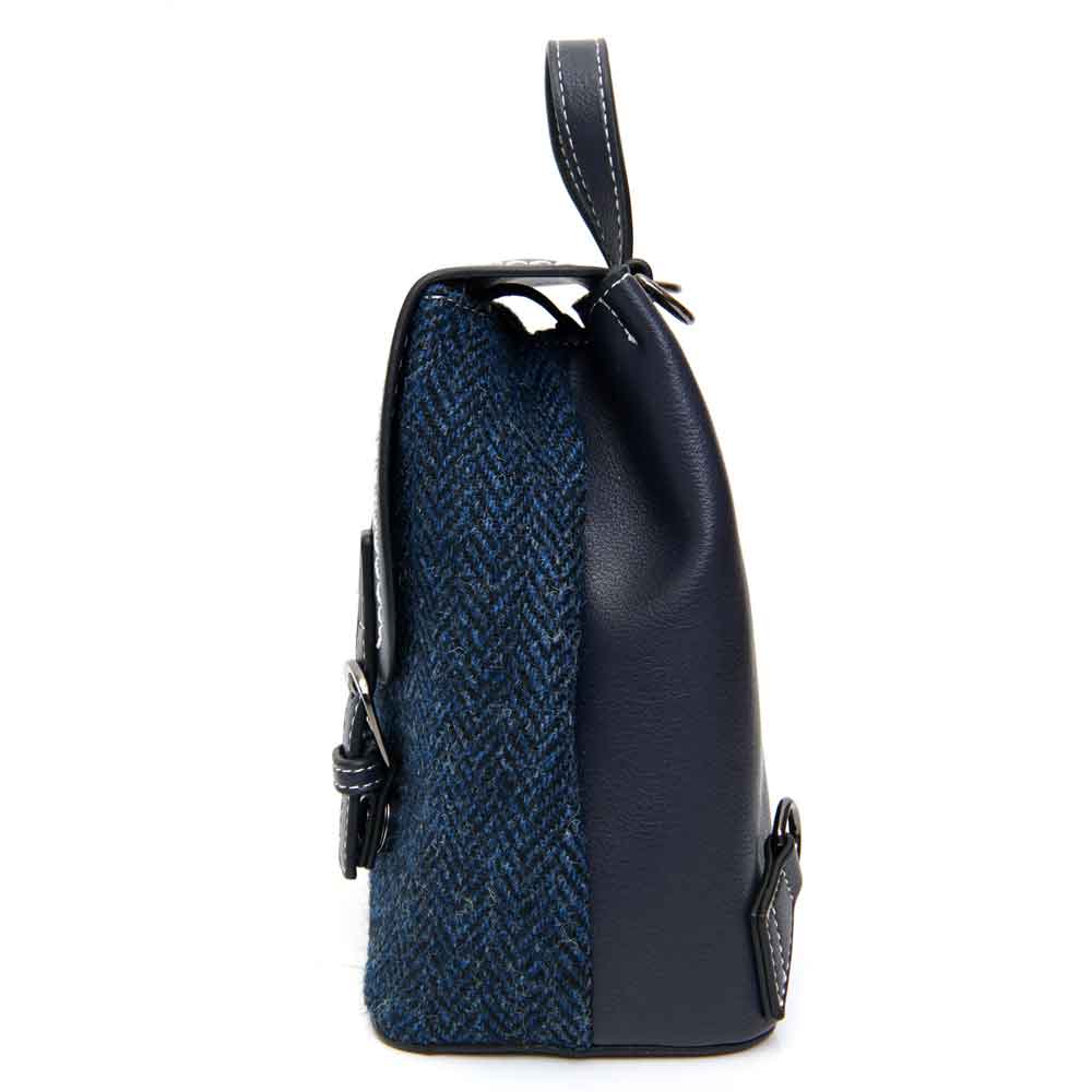 Product image for Celtic Tweed Bag | Navy Herringbone Harris Tweed® Backpack