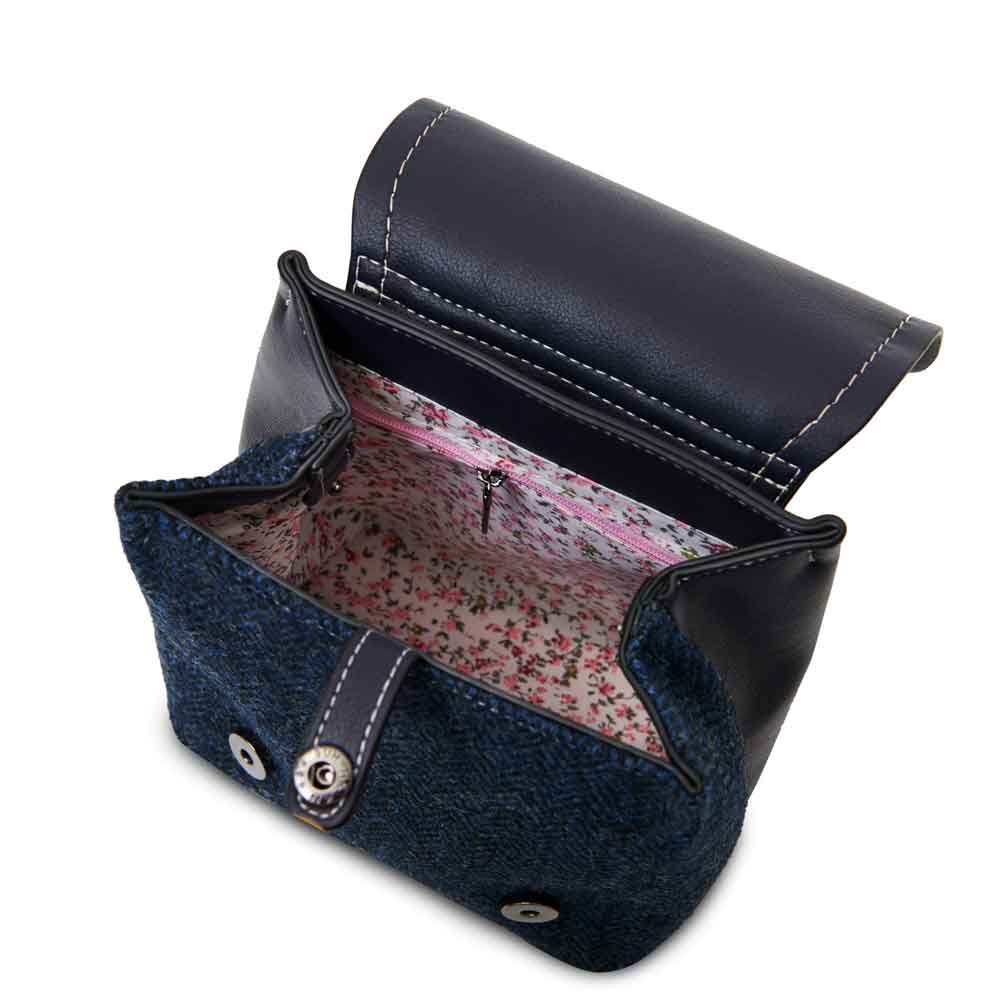 Product image for Celtic Tweed Bag | Navy Herringbone Harris Tweed® Backpack