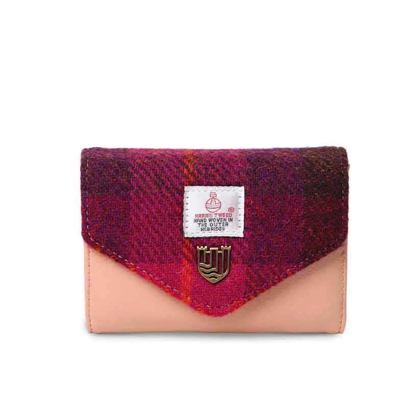 Product image for Celtic Tweed Purse | Fuchsia Tartan Harris Tweed® Ladies Clasp Purse