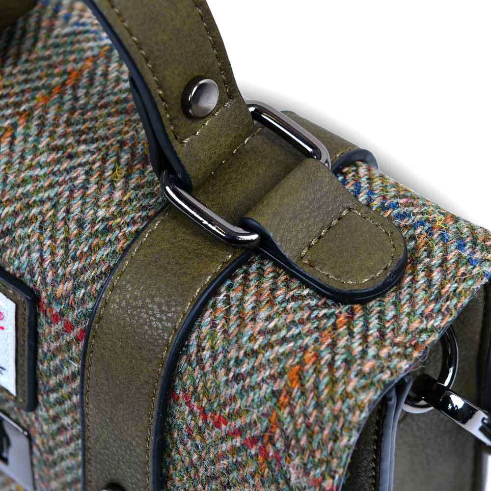 Product image for Celtic Tweed Handbag | Chestnut Herringbone Harris Tweed® Mini Satchel