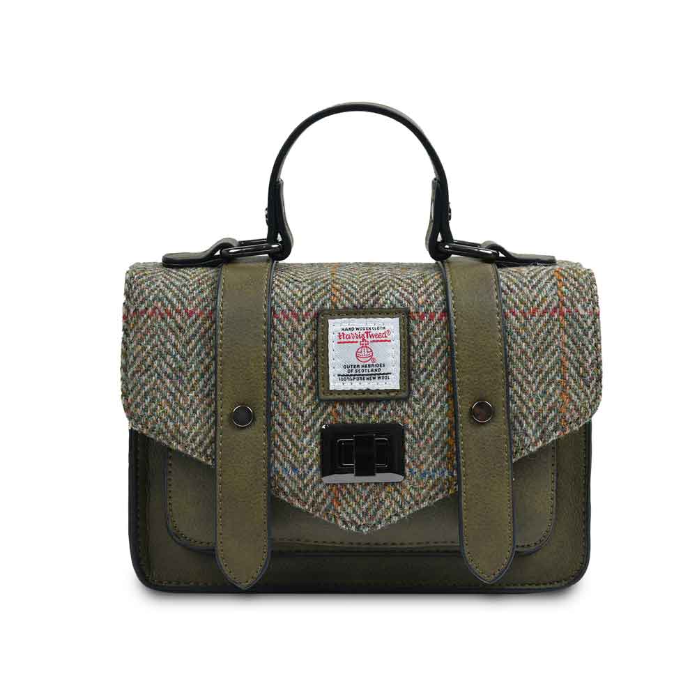 maskulinitet sporadisk Kassér Celtic Tweed Handbag | Chestnut Herringbone Harris Tweed® Mini Satchel at  IrishShop.com | CLIS10709