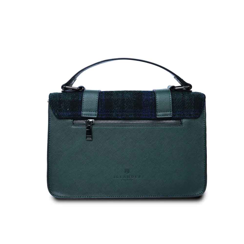 Product image for Celtic Tweed Handbag | Blackwatch Tartan Harris Tweed® Medium Satchel