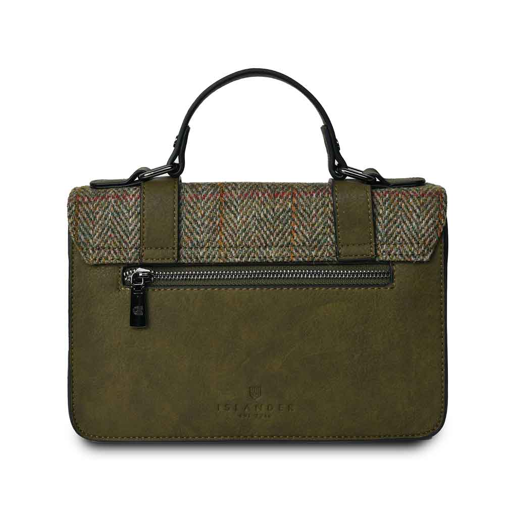 Product image for Celtic Tweed Handbag | Chestnut Herringbone Harris Tweed® Medium Satchel