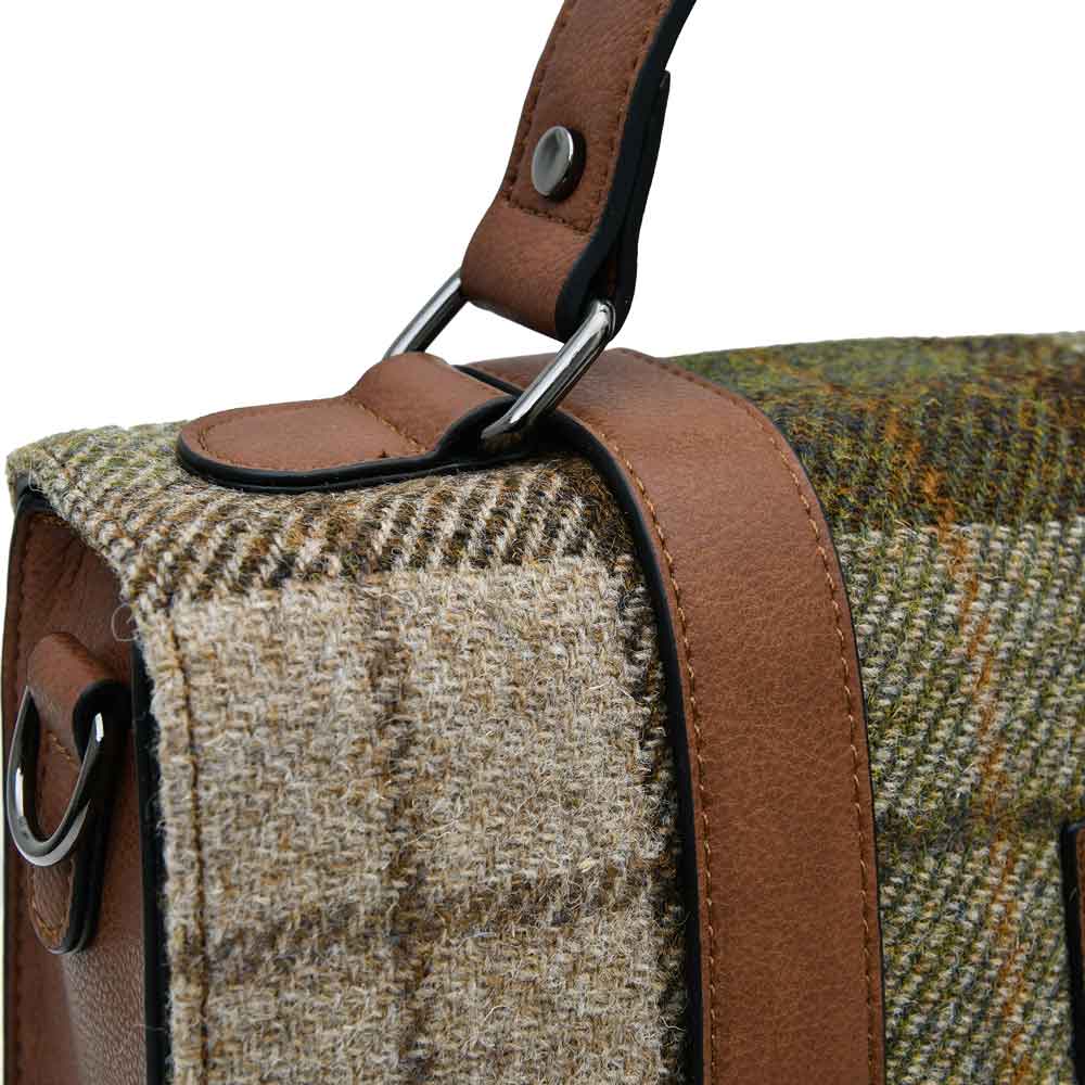 Celtic Tweed Handbag | Chestnut Tartan Harris Tweed® Large