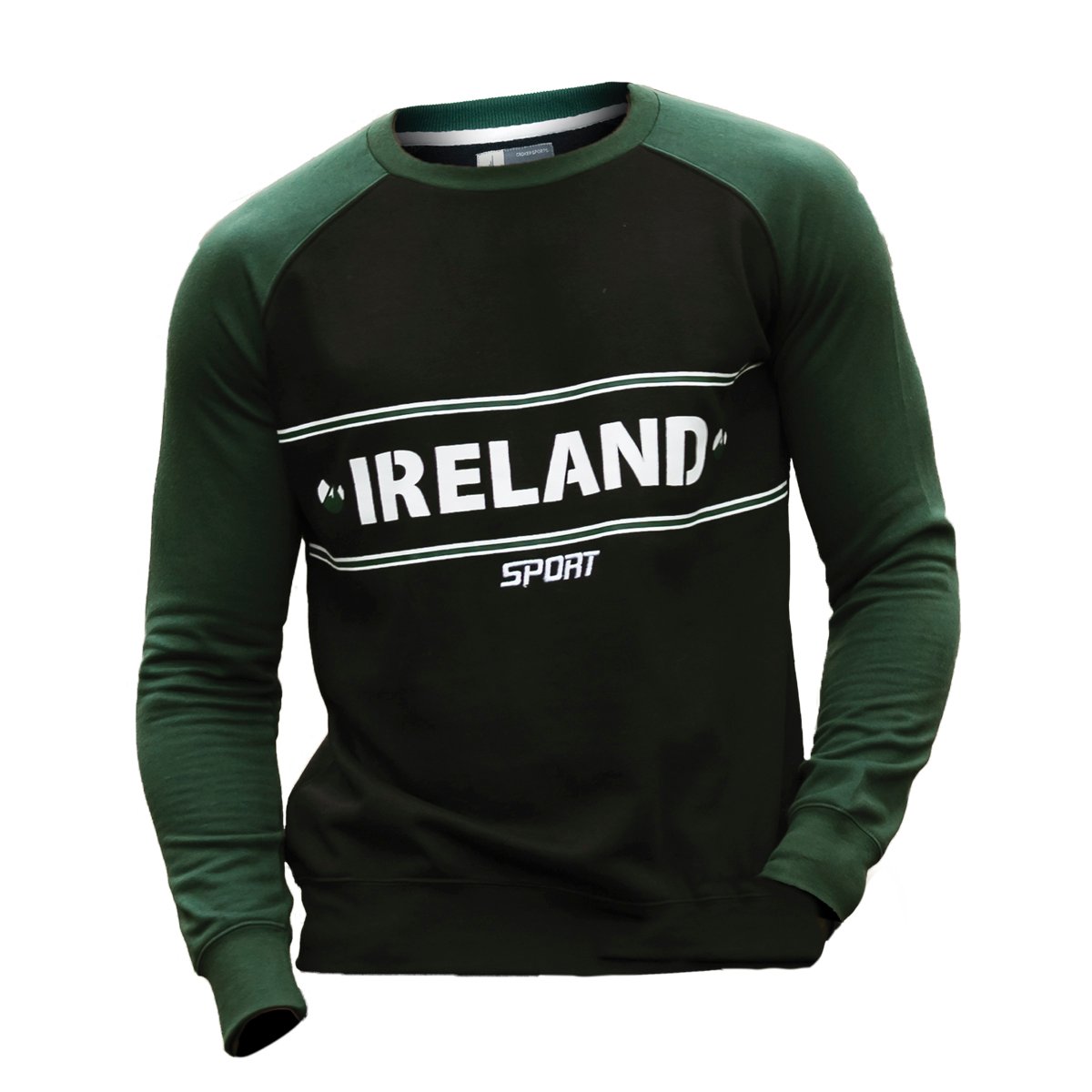 Product image for Irish Sweatshirt | Green & Black Ireland Sport Crew Neck Sweatshirt