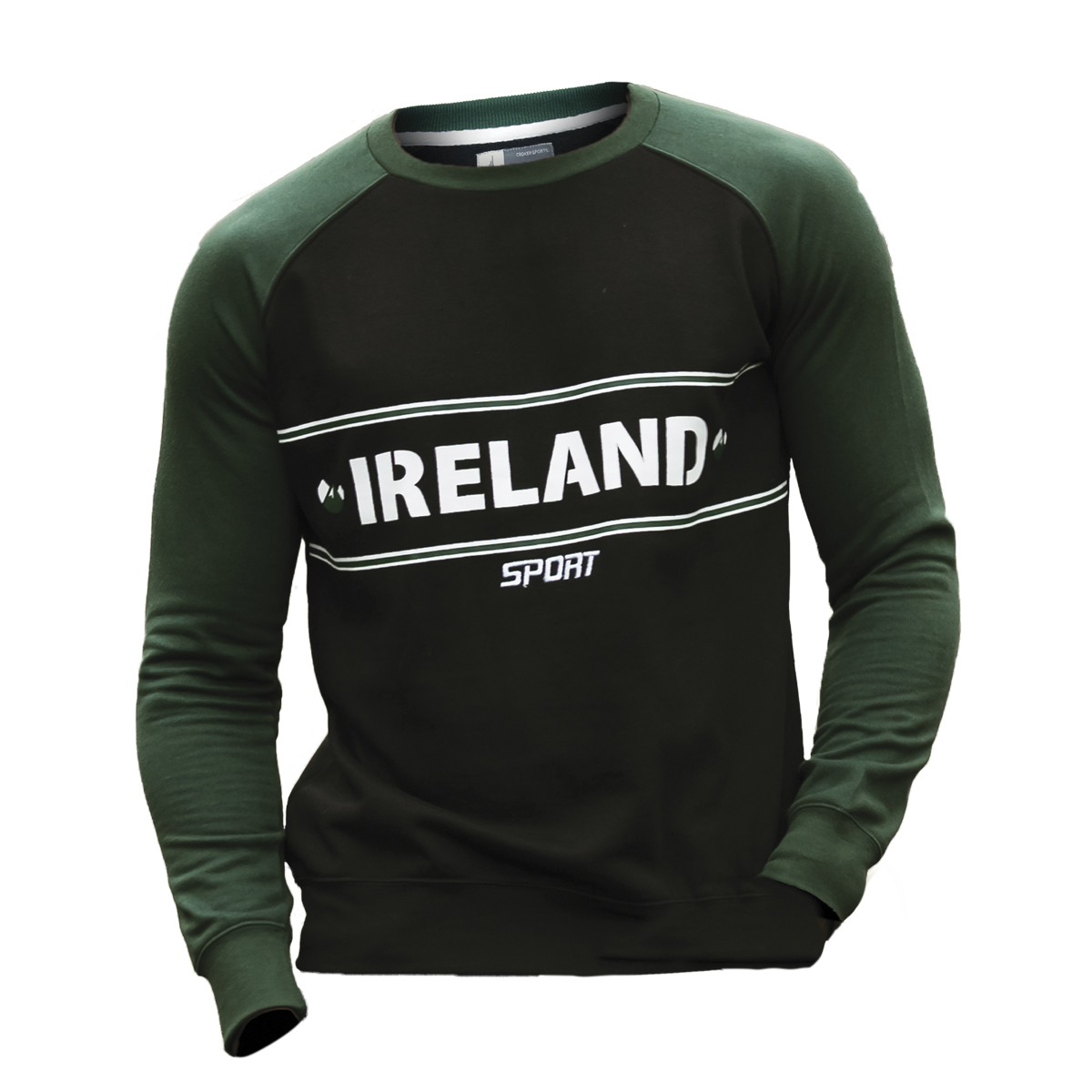 green and black sweatshirt